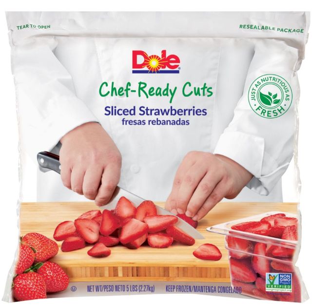 DOLE® Chef-Ready Cuts Sliced Strawberry IQF 2/5# 