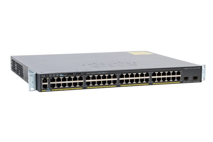 Cisco Catalyst WS-C2960X-48FPD-L Switch LAN Base License, Port-Side Air Intake