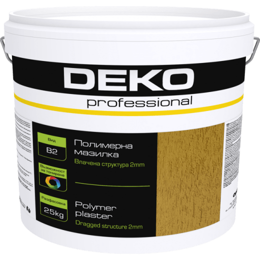 Полимерна мазилка DEKO Professional, B2, влачена структура, за вътрешно и външно приложение