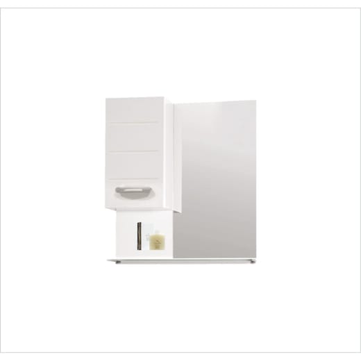 Шкаф за баня Makena Инна, 55см, горен, PVC материал, soft-close затваряне, бял