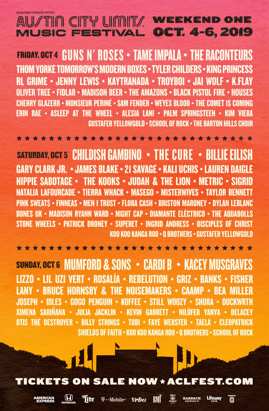 ACL Fest Daily Lineup & Win Tickets