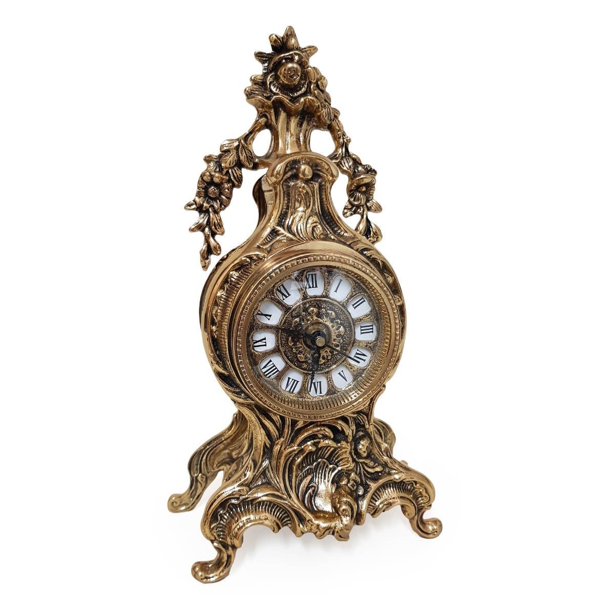 Bronze Fruits Table Clock