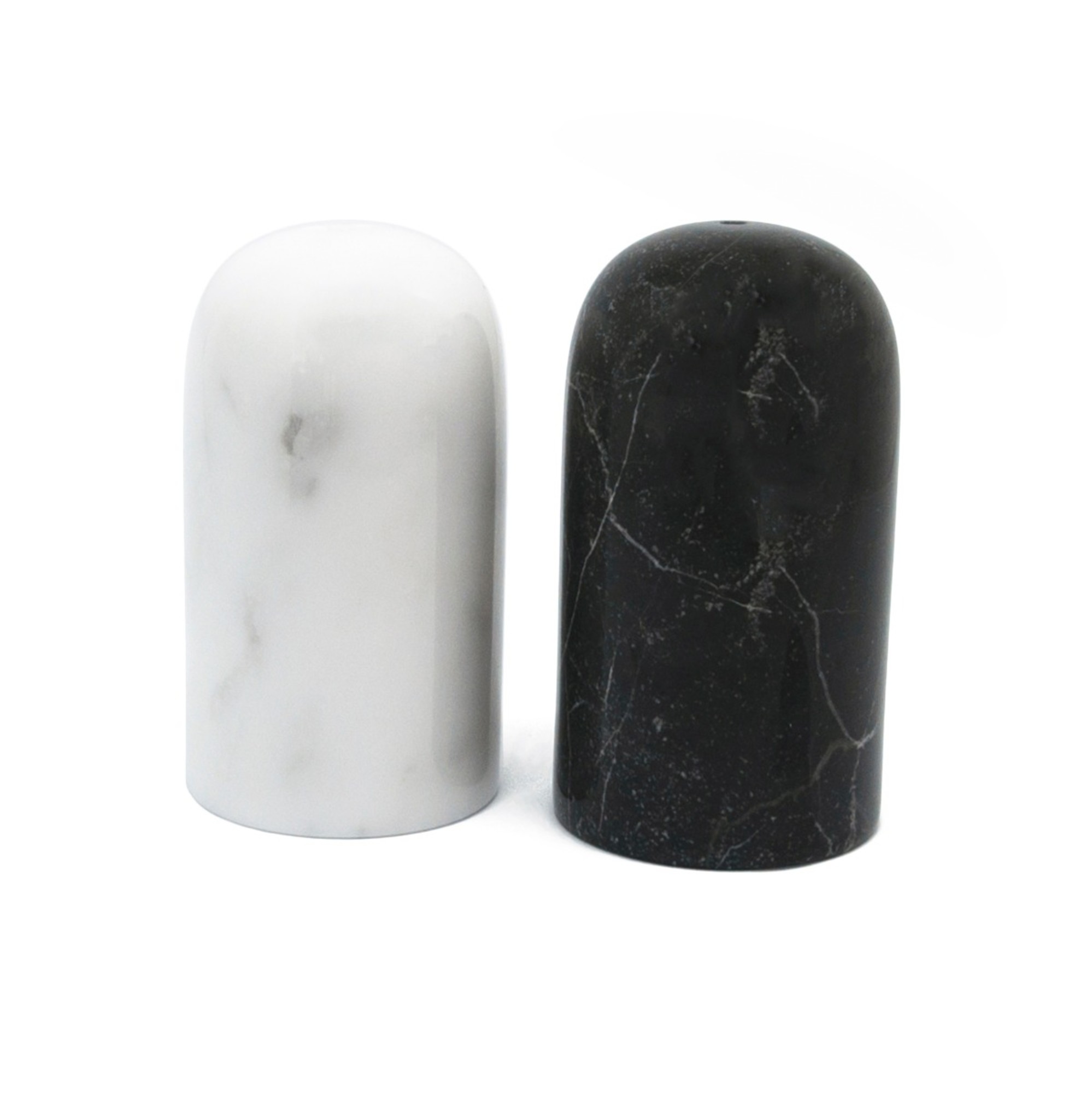 White and Black Marble Salt and Pepper Set