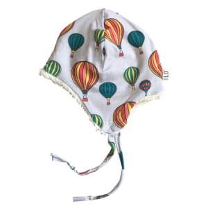 Hot Air Balloons Organic Jersey & Plush Aviator Hat (Stone)