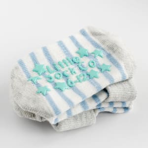 Liukumattomat vauvojen ja taaperoiden sukat - 3 pakkaus vaaleansinistä ja harmaata