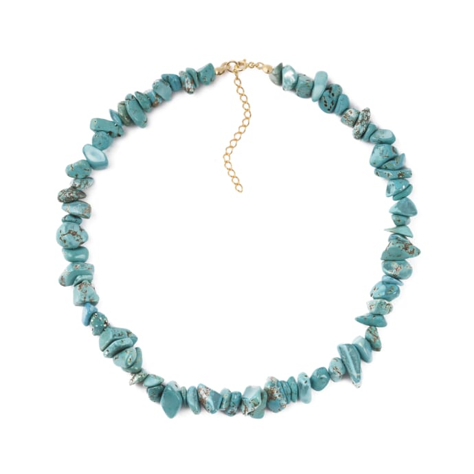 Sininen Pacifico necklace: Necklace made from turquoise howlite.