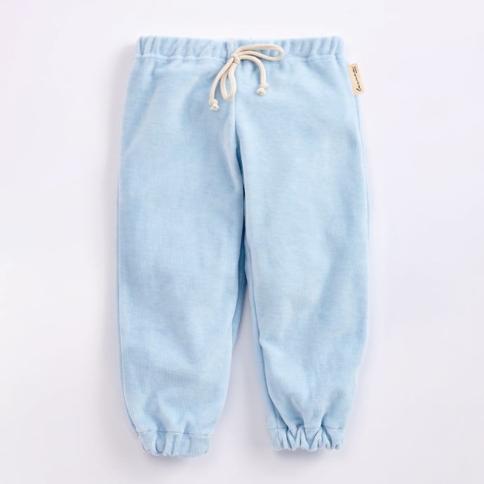 baby blue Baby Blue Organic Velour Tie Top Joggers