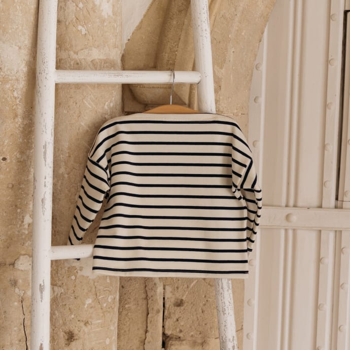 Blue/Ecru Stripe Long Sleeve Jersey Breton