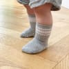 OUTLET- Non-Slip Stay-on Baby & Toddler Organic Quarter Crew Sporty Socks - 3 Pack - Blue & Grey