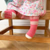OUTLET - Non-Slip Stay-on Baby & Toddler Organic Quarter Crew Sporty Socks - 7 Pack - Pinks