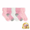 Non-Slip Stay on Baby and Toddler Socks - 5 Pack in Soft Pink & White