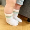 OUTLET - Sporty Non-Slip Stay-on Baby & Toddler Organic Quarter Crew Socks - 5 Pack - Grey & White