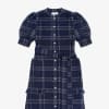 Rosa Puff Sleeve Shirtdress, Navy Check Deadstock Cotton