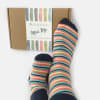 Talipes (clubfoot) Boots and Bar Socks (6 months - 7 years) - Non-Slip + Stay On Baby and Toddler Socks - 3 Pack in Smarty Stripe