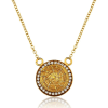 Golden Grass zirconias-studded Mandala Necklace