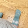 OUTLET - Non-Slip Stay-on Baby & Toddler Organic Quarter Crew Sporty Socks  - 3 Pack - Aqua & Grey