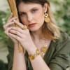 Golden Grass Mandala Bracelet and Hoops