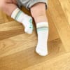 OUTLET - Sporty Non-Slip Stay-on Baby & Toddler Organic Quarter Crew Socks - 5 Pack - Grey & White