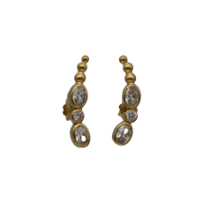 Cuone Post Earrings – Cubic Zirconia: Pretty and modern ear cuffs.
