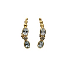Cuone Post Earrings – Blue Topaz: Pretty and modern ear cuffs.