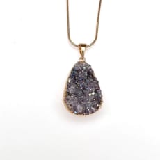 Collarbone Oval Drusas Rustic Stones Necklace