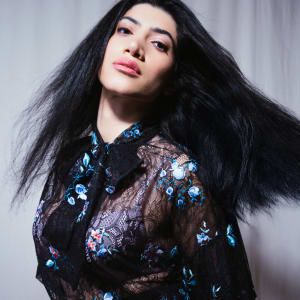Black Sheer Lace  Bell  Sleeve Bow Detail Top: Alluring Sheer Lace Bell Sleeve Bow Detail Top