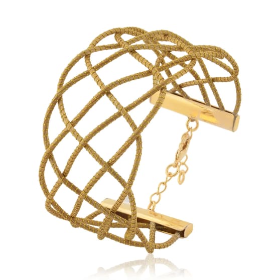 Golden Grass Bracelet  Wires Interlaced