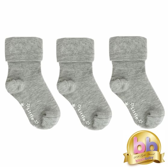 Talipes (clubfoot) Boots and Bar Socks (0 - 3 years) - Non-Slip + Stay On Baby and Toddler Socks - 3 Pack in Grey