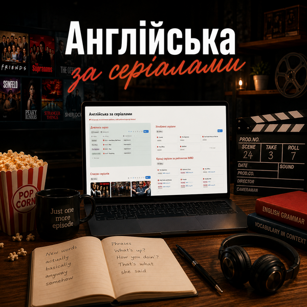 Інтерактивний трекер англійських серіалів у Notion