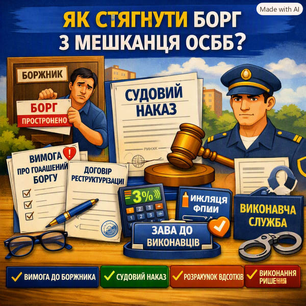Як стягнути борг з мешканця ОСББ
