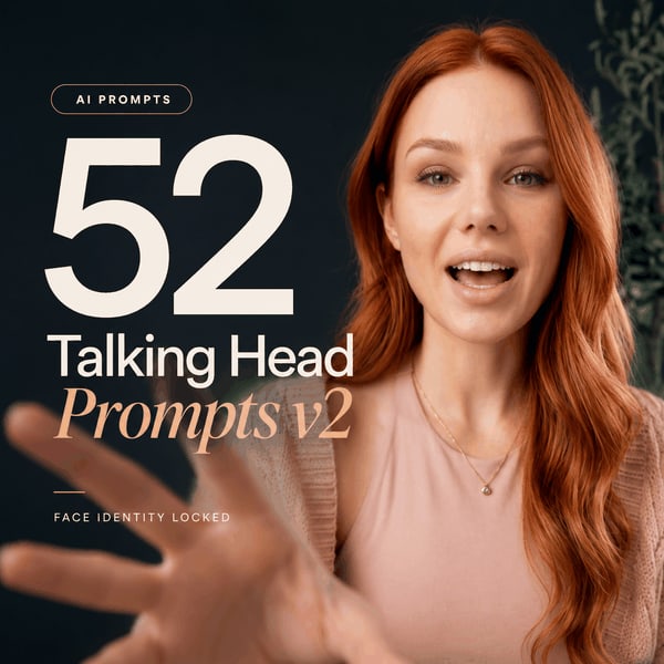 Talking Head Vol II — 52 Cinematic AI Portrait Prompts (Face Identity Locked)