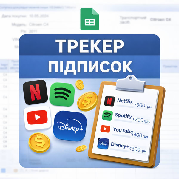 📊 Трекер підписок у Google Таблицях