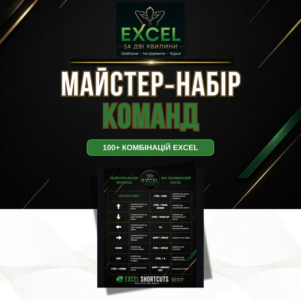 Excel & Google Sheets Шпаргалки — 100+ Комбінацій та Автоматизація