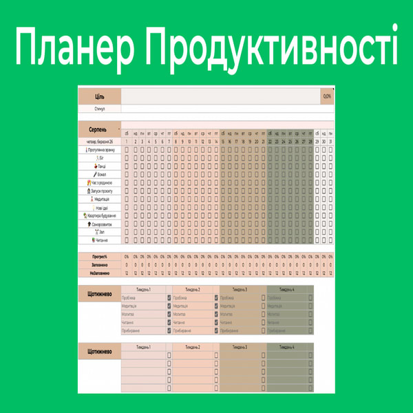Планер Продуктивності