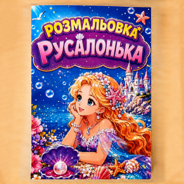Розмальовка русалонька, 20 аркушів