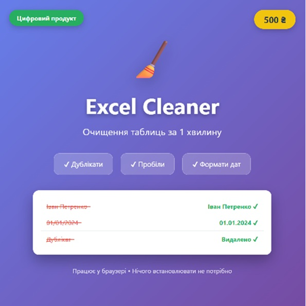 Exel Cleaner - Очищення таблиць