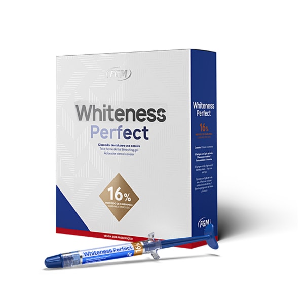 Kit Clareador Whiteness Perfect 16% c/ 5 seringa + 2 placas 1mm - FGM