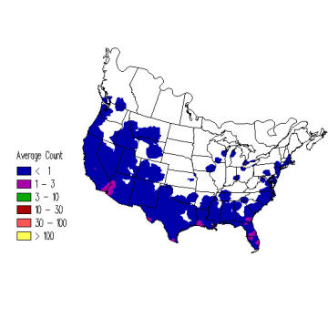 Sora winter distribution map