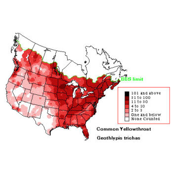 Common Yellowthroat distribution map