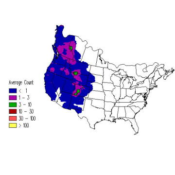 American Dipper winter distribution map