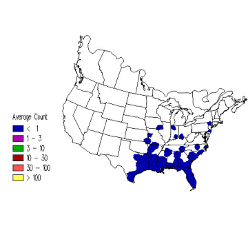 Henslow's Sparrow winter distribution map