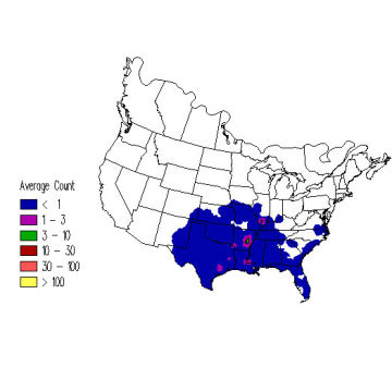 Le Conte's Sparrow winter distribution map