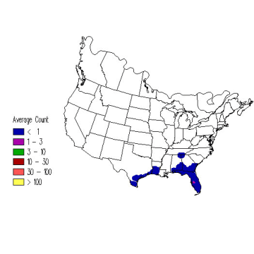 American Purple Gallinule winter distribution map