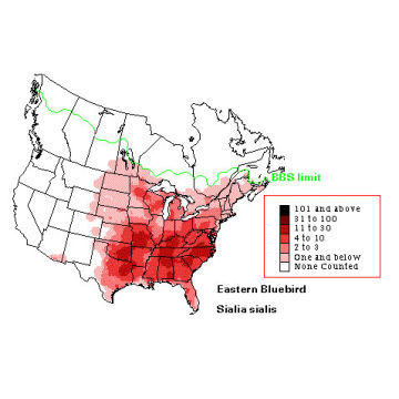 Eastern Bluebird distribution map