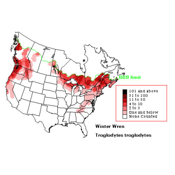 Winter Wren distribution map