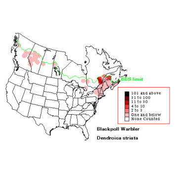 Blackpoll Warbler distribution map