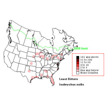 Least Bittern distribution map