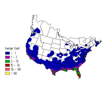 Common Yellowthroat winter distribution map