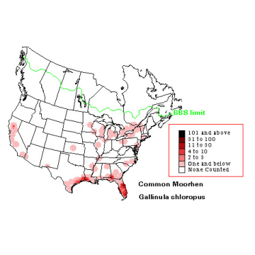 Common Moorhen distribution map