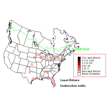 Least Bittern distribution map